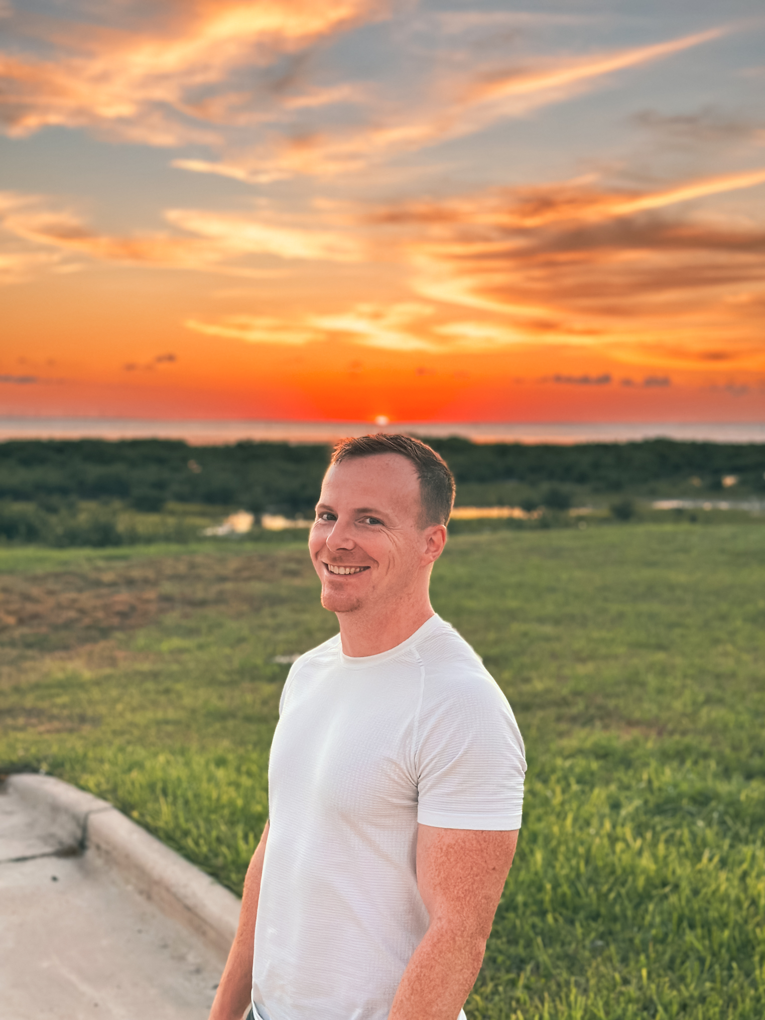 Jarred Sleeth outdoors at sunset